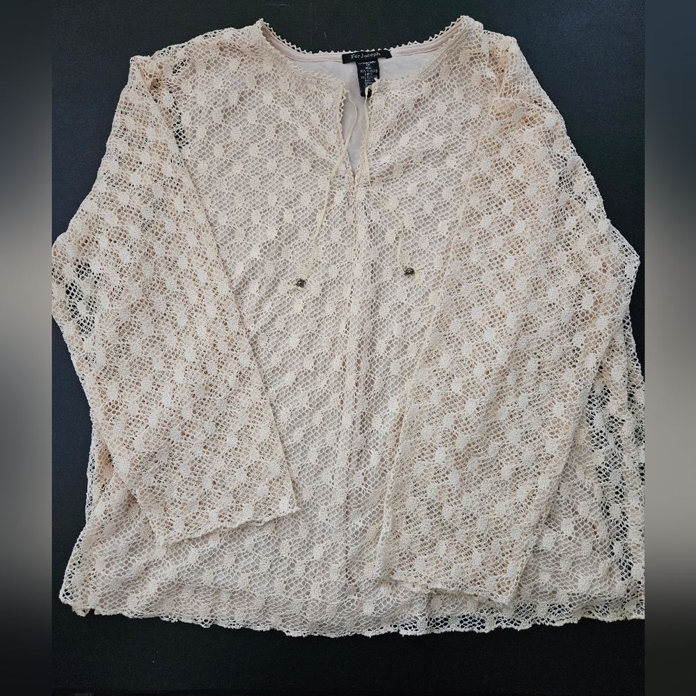 NWOT - Crocheted "For Joseph" Off White Top - Size 1X